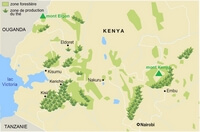 carte Kenya forêt thé