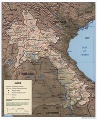 carte Laos villes routes relief