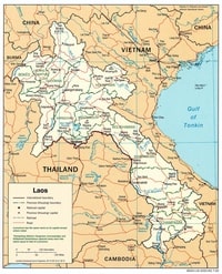 carte Laos villes routes rivières