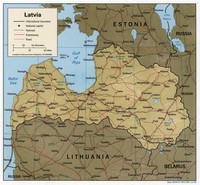 Carte Lettonie routes autoroutes chemins de fer capitale