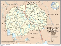 carte Macédoine du Nord capitale ville
