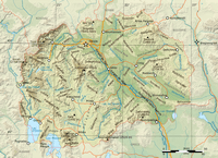 grande carte Macédoine relief route
