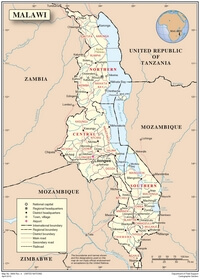 grande carte Malawi capitale ville route