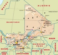 carte Mali villes routes aéroports zones touristiques