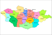Carte Mongolie région