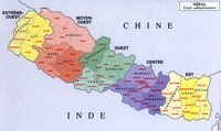 Carte Népal région