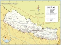 carte Népal villes routes aéroports