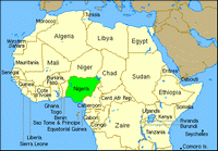 carte Nigeria en Afrique
