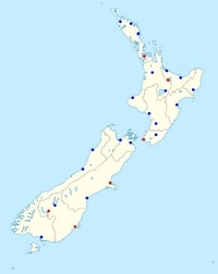 carte Nouvelle-Zélande aéroports