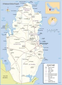 carte Qatar villes villages routes pistes aéroports