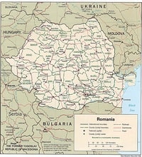 carte Roumanie routes chemins de fer judet