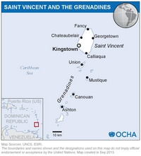 carte Saint-Vincent-et-les-Grenadines ville capitale