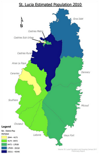 carte population Sainte Lucie