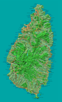 grande carte Sainte Lucie ville route