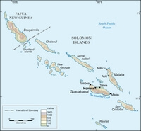 carte îles Salomon relief altitude