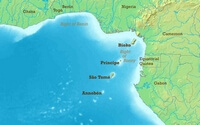 Carte Sao Tomé et Principe golfe guinée