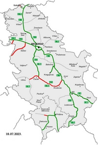 carte autoroute Serbie
