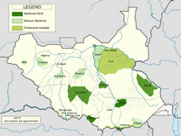 carte Soudan du Sud parc reserve