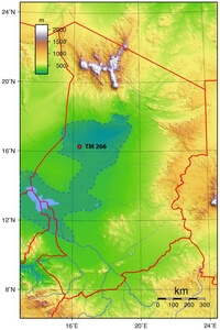 carte Tchad relief altitude