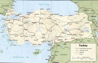 Carte Turquie capitale routes voies ferrées