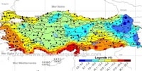 carte Turquie températures moyennes