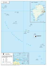 grande carte Tuvalu capitale aéroport
