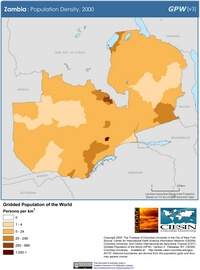 Carte Zambie densité population