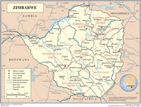 Carte Zimbabwe capitale ville aéroport route rivière