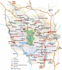 carte Bourgogne informations touristiques