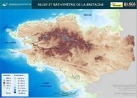 carte Bretagne relief altitude profondeur