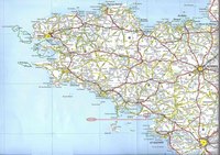 Carte routière de la Bretagne