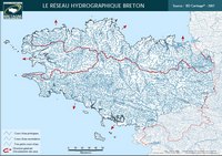 Carte hydrographique de la Bretagne