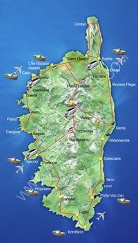 carte Corse moyens de transport