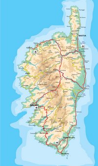 carte Corse routes départementales nationales