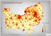 carte densité de population de la Haute-Normandie et de la Basse-Normandie