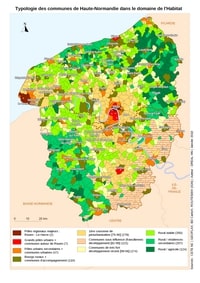 carte Haute-Normandie typologie des communes urbaines ou rurales
