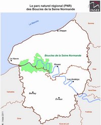 carte Haute-Normandie Parc Naturel Régional des Boucles de la Seine Normande