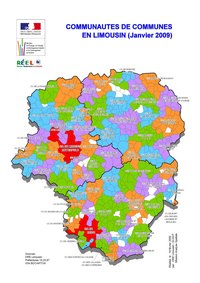 carte Limousin communautés de communes