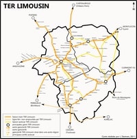 carte Limousin trains gares TER autocars