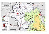 carte Limousin villes population altitude cours d'eau grands axes