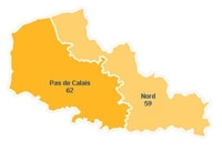 carte Nord-Pas-de-Calais départements et les numéros