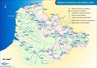 Carte routière Nord-Pas-de-Calais hydrographie réseau hydrographique