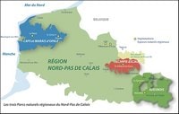 carte Nord-Pas-de-Calais Parcs Naturels Régionaux