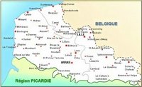 Carte Nord-Pas-de-Calais villes