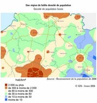 carte Picardie densité de population en 2008