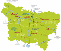 carte Picardie grands axes de transport