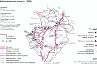 carte Poitou-Charentes autoroutes routes ports aéroports