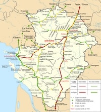 carte Poitou-Charentes trains gares type de voie