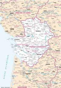 carte Poitou-Charentes villes et les rivières
