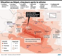 carte séisme au Népal situation détaillée